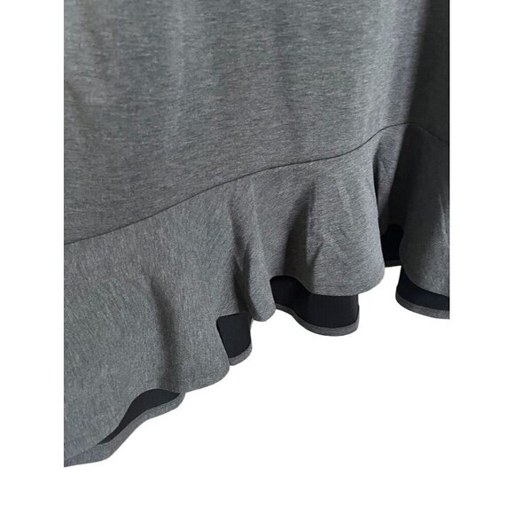 Lane Bryant Dress Size 18 Gray Cold Shoulder Neutral Minimalist Retro Skater - Picture 6 of 11